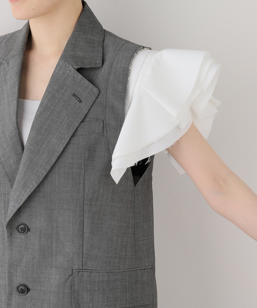 コート アウター 「TOGA/トーガ」Wool mohair sleeveless jacket ジャケット レディースの画像