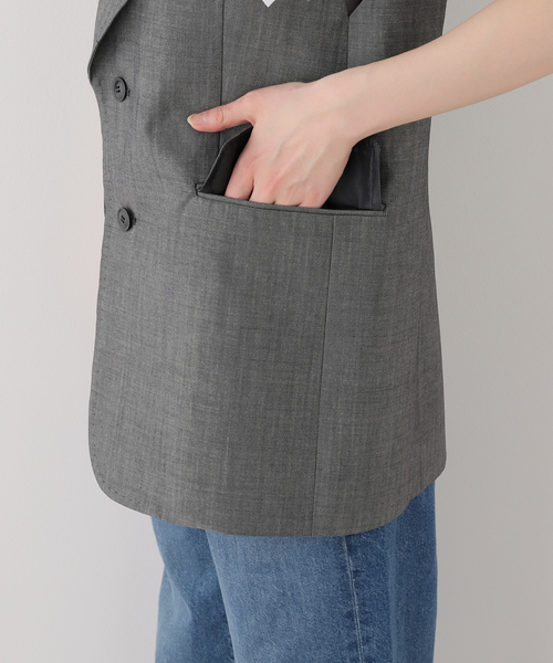 コート アウター 「TOGA/トーガ」Wool mohair sleeveless jacket ジャケット レディースの画像