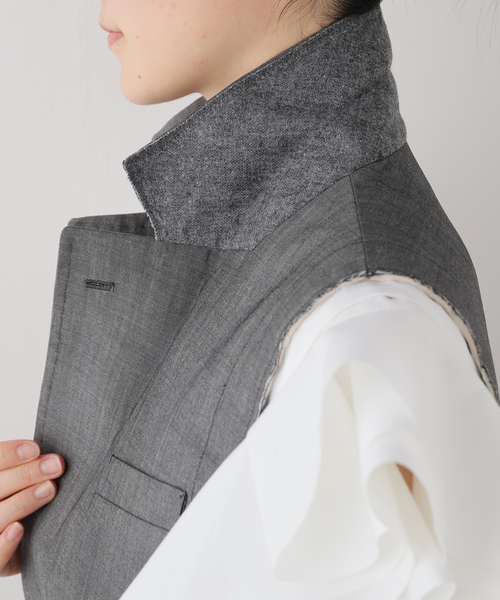 コート アウター 「TOGA/トーガ」Wool mohair sleeveless jacket ジャケット レディースの画像