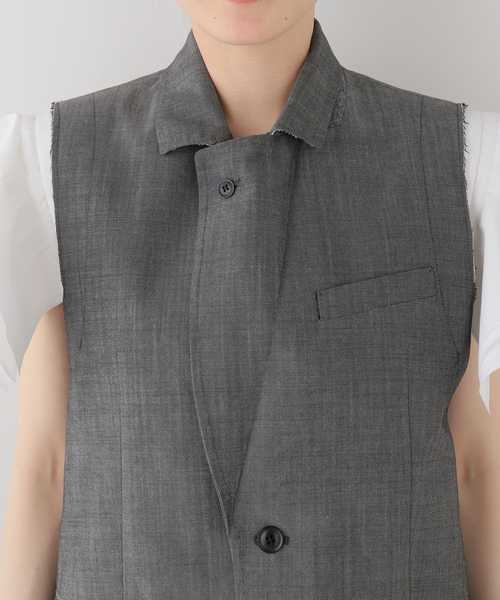 コート アウター 「TOGA/トーガ」Wool mohair sleeveless jacket ジャケット レディースの画像