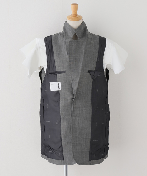 コート アウター 「TOGA/トーガ」Wool mohair sleeveless jacket ジャケット レディースの画像