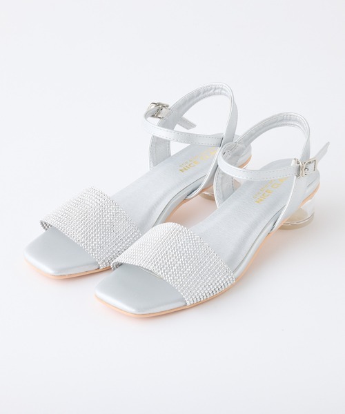 「one after another NICE CLAUP」 ヒールサンダル S シルバー レディース_画像2