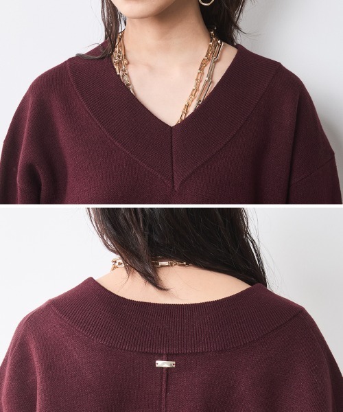 「CHIC STYLE」 長袖ニット 4L グレー レディース_画像7