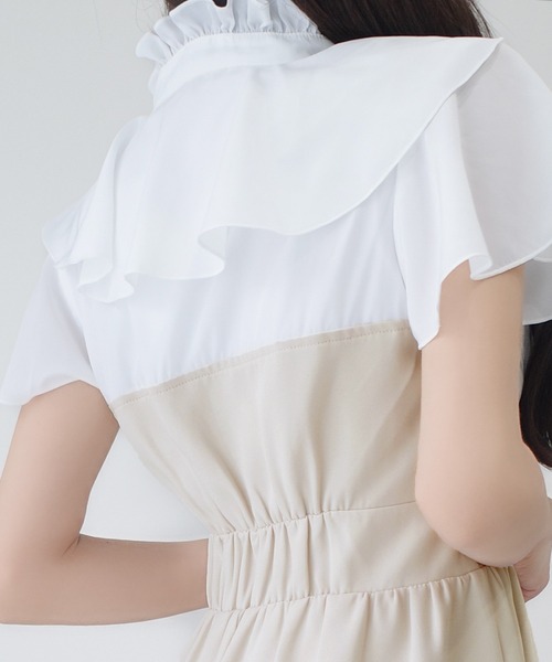 「mily bilet」 半袖ワンピース X-LARGE アイボリー レディース_画像2