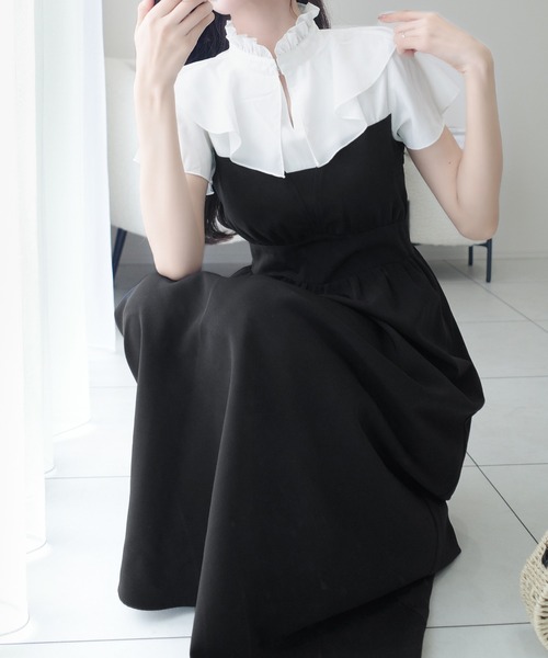 「mily bilet」 半袖ワンピース X-LARGE アイボリー レディース_画像5