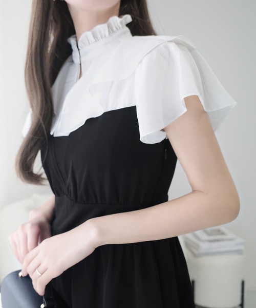 「mily bilet」 半袖ワンピース X-LARGE アイボリー レディース_画像6