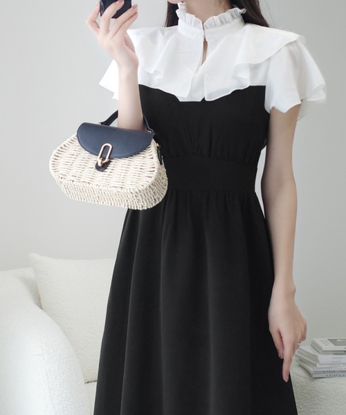 「mily bilet」 半袖ワンピース X-LARGE アイボリー レディース_画像8