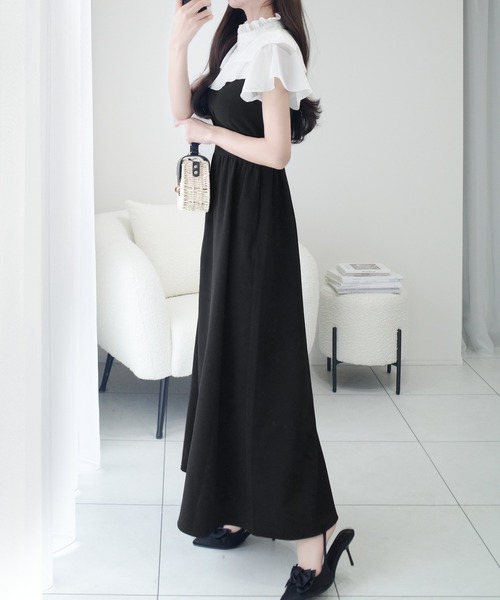 「mily bilet」 半袖ワンピース X-LARGE アイボリー レディース_画像9