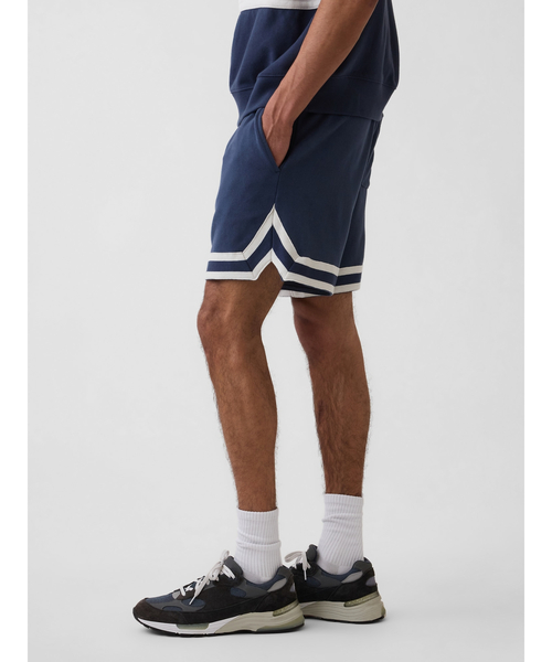 スウェットパンツ ジャージ ヴィンテージソフト リラックスフィット ストライプ スウェットショートパンツ メンズの画像