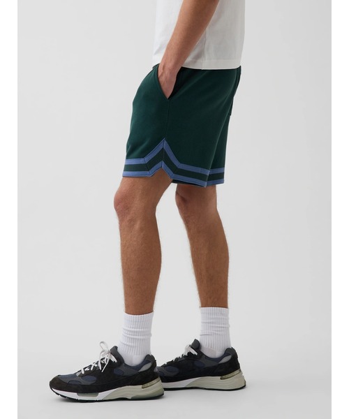 スウェットパンツ ジャージ ヴィンテージソフト リラックスフィット ストライプ スウェットショートパンツ メンズの画像