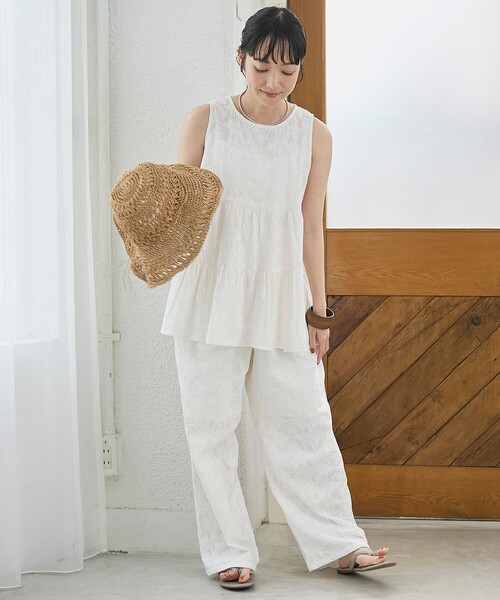 coen(コーエン) ワイドパンツ パンツ 「Lipa(リパ)別注」総刺繍 coen(コーエン) ワイドパンツ パンツ 「Lipa(リパ)別注」総刺繍