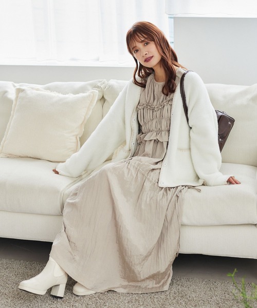 「mysty woman」 長袖ワンピース FREE ベージュ レディース_画像4