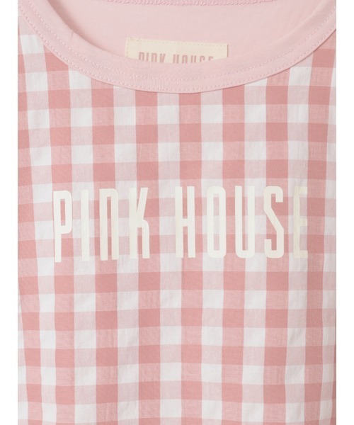 PINK HOUSE（ピンクハウス） tシャツ 半袖 ロゴプリントギンガム
