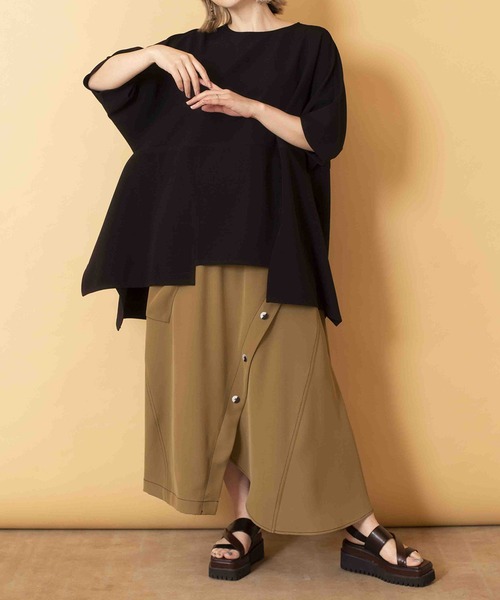 「OSMOSIS」 「loaf」半袖カットソー ONE SIZE ブラック レディース_画像8