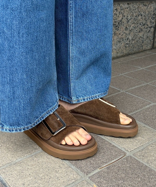 「MOHI」 フラットサンダル 38 ブラック レディース_画像7