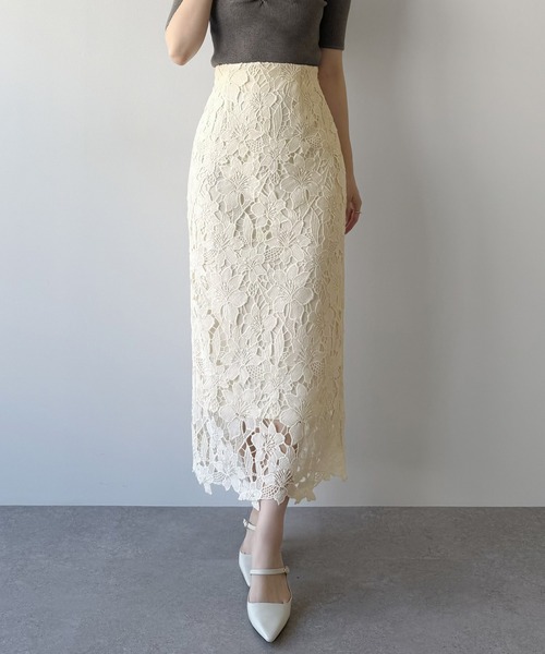 「mipiarl」 タイトスカート LARGE アイボリー レディース_画像2