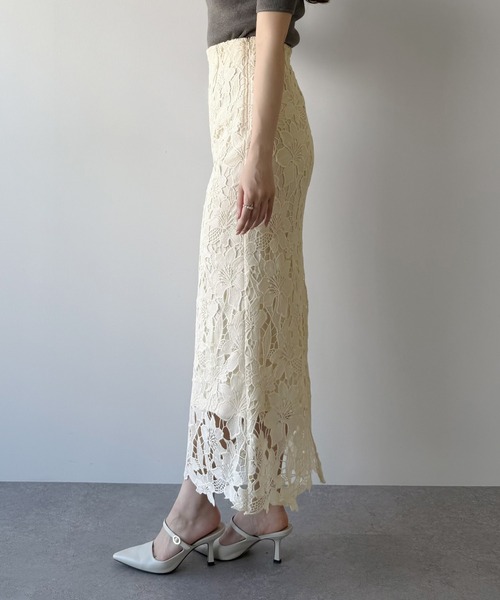 「mipiarl」 タイトスカート LARGE アイボリー レディース_画像3