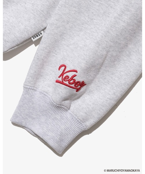 山岡家 x KEBOZ コラボ パーカー グレー M KEBOZ（ケボズ） パーカー 山岡家 × KEBOZ LOGO WAPPEN SWEAT HOODIE