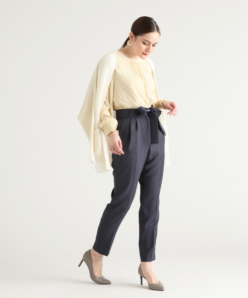 Tiara パンツ 麻調センタープレスパンツ レディース : ZOZOTOWN