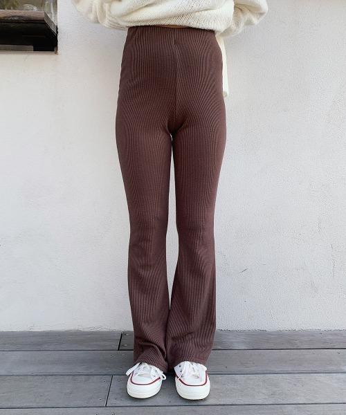 esutoreja（エストレジャ） パンツ リブフレアパンツ レディース