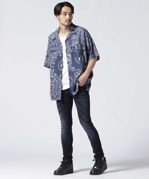 メンズファッション 送料無料 沖縄は1000円 シャツ ブラウス Denham デンハム Bowling Bandana Blue Shirt Gjzpqdxzws Www Boulevardrestaurants Com