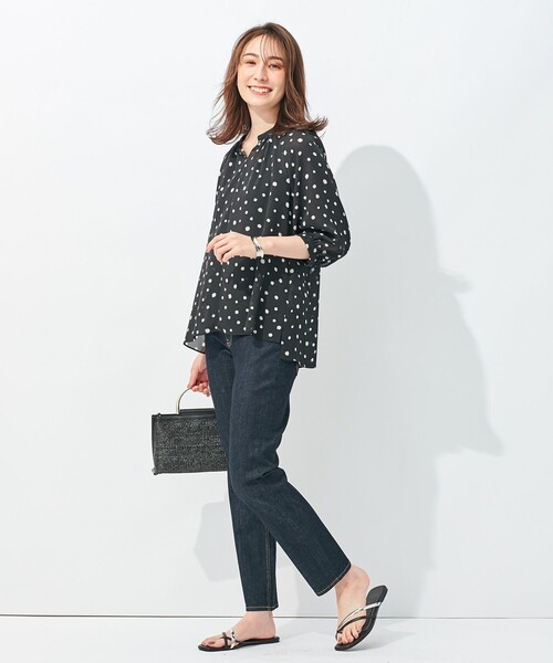 BLUE/自由区 WE WANT 365DENIM ストレートスリムデニムパンツ 自由区 ジーンズ デニム デニムパンツ 「WE WANT」365DENIM