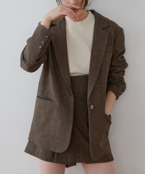 ACYM ジャケット テーラードジャケット Herringbone check