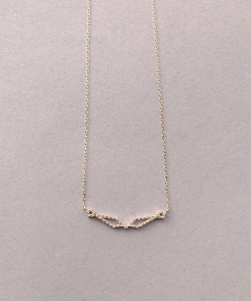 Lilas K10 ダイヤモンドネックレス 40cm プリンセスカットダイヤネックレス K10（ネックレス）｜Lilas