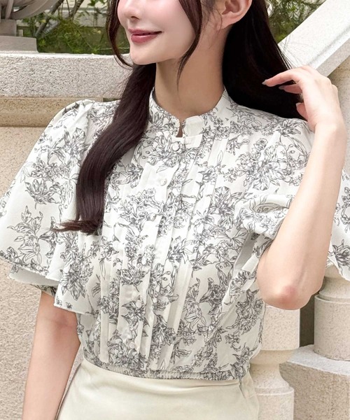 mily bilet ブラウス シャツ 「mily bilet」花柄とシルエットで