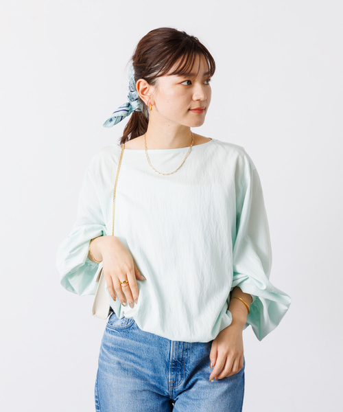 トップス anna Rouge vif Anna ブラウス シャツ ふんわり袖ボートネック