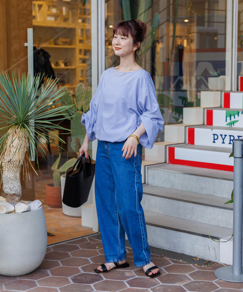 トップス anna Rouge vif Anna ブラウス シャツ ふんわり袖ボートネック