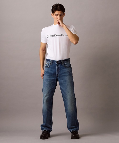 【 】CK Jeans ショートスリーブ Tシャツ◆送料無料 Calvin Klein - ショートスリーブスラブTシャツ / 4RB823G / UB1