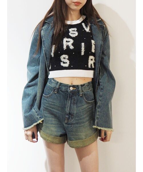 【EVRIS】 デニムジャケット EVRIS（エヴリス） デニムジャケット gジャン オーバーサイズデニム