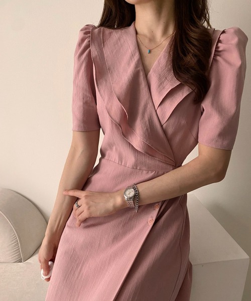 MAISON DE THERESE ワンピース フレンチレトロな二重ネックの