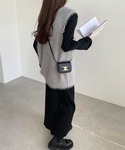 ワンピース リブニットワンピース×シャギーベス...の詳細画像4