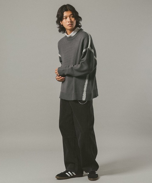 RAGEBLUE（レイジブルー） セーター ニット Hand Stitch Crew Neck