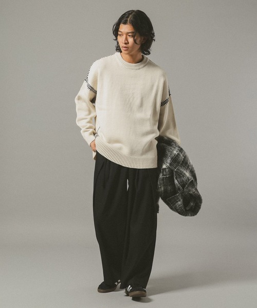 RAGEBLUE（レイジブルー） セーター ニット Hand Stitch Crew Neck