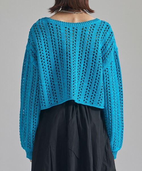 美品 23AW UNITED TOKYO ユナイテッドトウキョウ モヘアブレンド ケーブルコンビショートニット セーター F グレー レディース 古着 中古 UNITED TOKYO - 美品 23AW UNITED TOKYO ユナイテッドトウキョウ