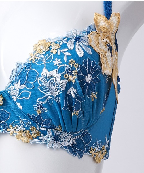 ベルカラー双頭(濃い水色) Due Perle（ドゥペルル） ブラジャー : ZOZOTOWN Yahoo!店 - 通販