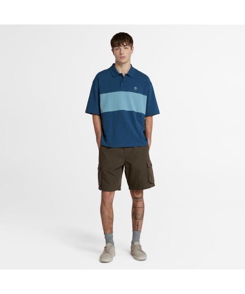 【Timberland】カラーブロック ラグビー ポロシャツ / 送料無料 セール】メンズ 半袖 カラー ブロック ラグビー ポロシャツ