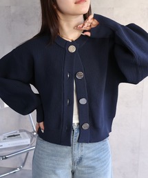 ap retro カーディガン BIGボタンニットカーディガン / ショート