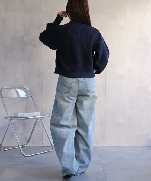 ap retro カーディガン BIGボタンニットカーディガン / ショート