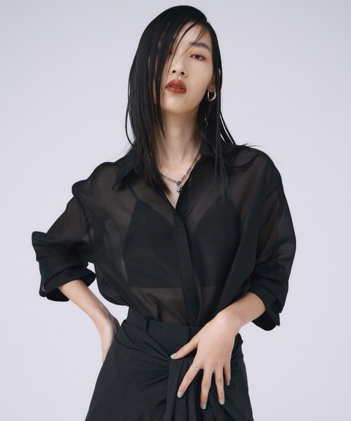 JOSE MOON（ジョゼムーン） ブラウス シャツ SHEER SIMPLE SHIRT