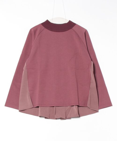 tシャツ ツイルフリースタートルネック切替トップス レディース