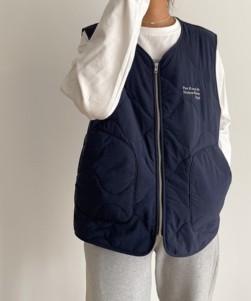 CANAL JEAN（キャナルジーン） 「red chop works」ベスト 38 ネイビー