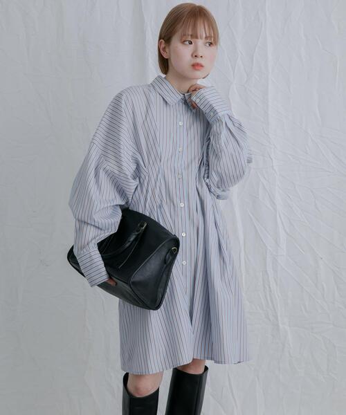 KBF（ケービーエフ） ワンピース ストライプウエストタックミニ