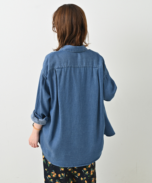 SLOBE IENA ブラウス シャツ デニムライクシャツ レディース