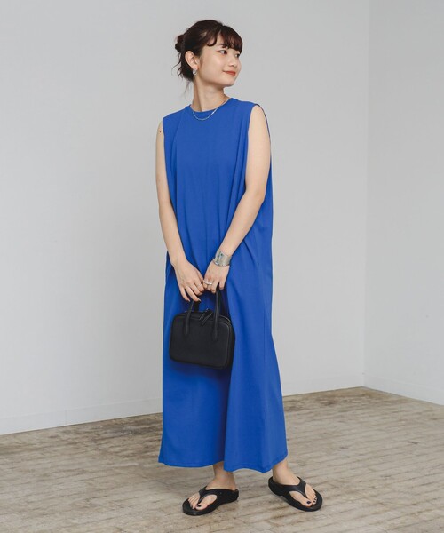 ☆【新品タグ付き】ドレスラボ　DRESS LAB　ノースリーブワンピース【S】 ドレスラボ ダークピンク ノースリーブ プリーツロングスカート