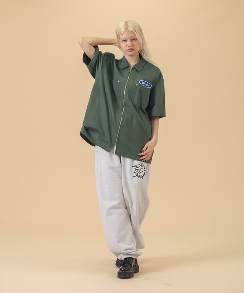XLARGE シャツ ZIP UP S/S WORK SHIRT メンズ レディース