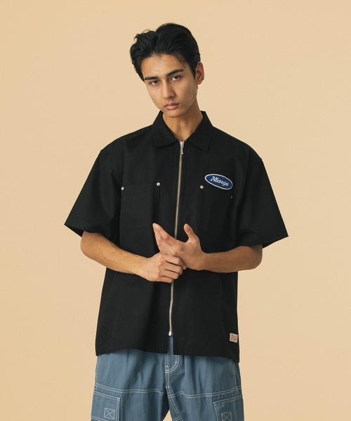 XLARGE シャツ ZIP UP S/S WORK SHIRT メンズ レディース